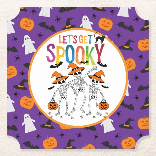 Let's Get Spooky ハロウィン ペーパーコースター (正面)