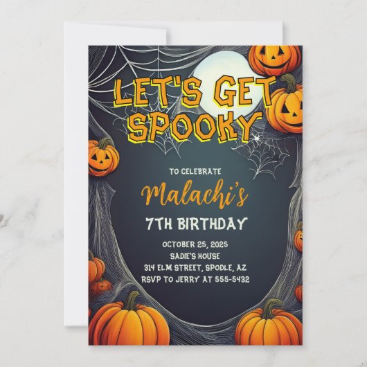 Let's Get Spooky Birthday 招待状 (正面)