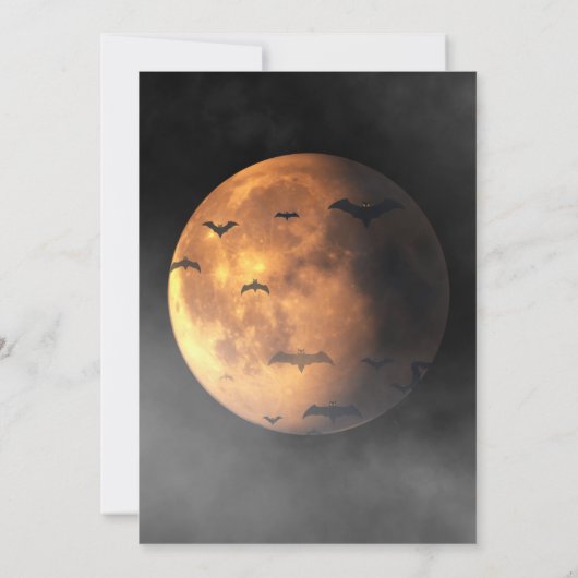Let's Get Spooky Full Moon & Bats Halloween Party 招待状 (裏面)