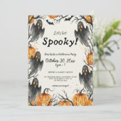 Let's Get Spooky Ghosts & Pumpkins Halloween Party 招待状 (スタンド正面)