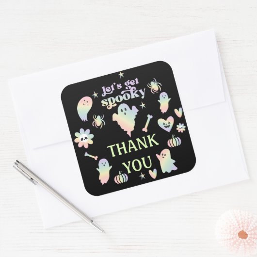 Let's Get Spooky,Halloween party  スクエアシール (封筒)
