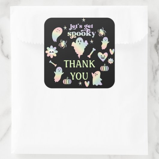 Let's Get Spooky,Halloween party  スクエアシール (バッグ)