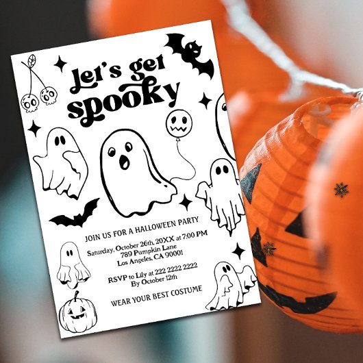 Let's Get Spooky,Halloween party 招待状