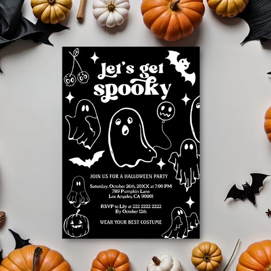  Let's Get Spooky,Halloween party 招待状