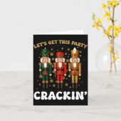 Lets Get This Party Crackin Christmas Nutcracker S カード (黄色い花)
