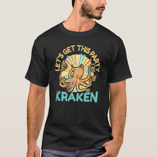 Let's Get This Party Kraken  Octopus Cephalopod Sq Tシャツ (正面)