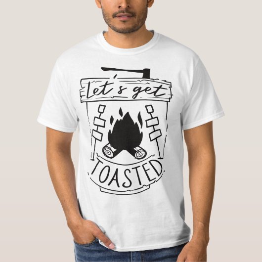 lets get toasted Marshmallow campfire Tシャツ (正面)