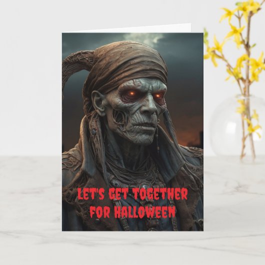 Let's get together for Halloween. カード (黄色い花)