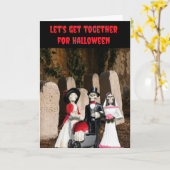 Let's get together for Halloween. カード (黄色い花)