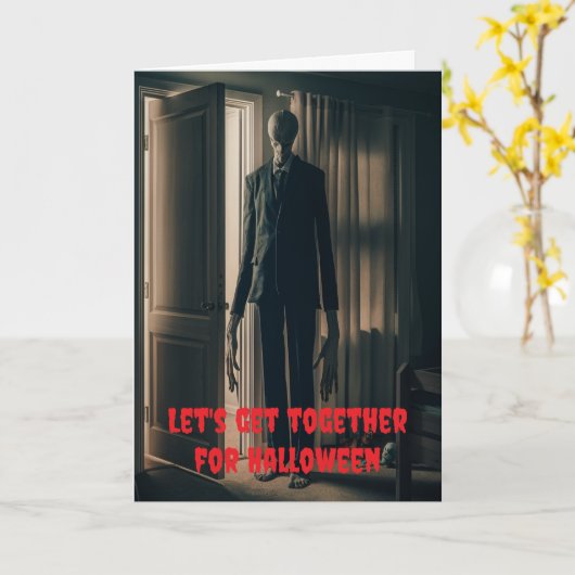 Let's get together for Halloween. カード (黄色い花)