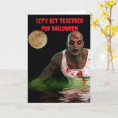 Let's get together for Halloween. カード (黄色い花)