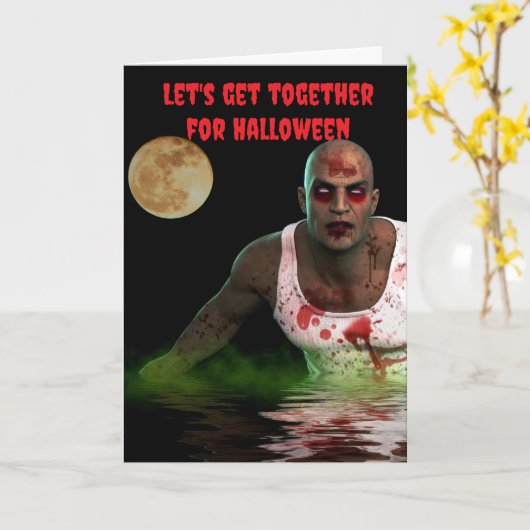 Let's get together for Halloween. カード (黄色い花)