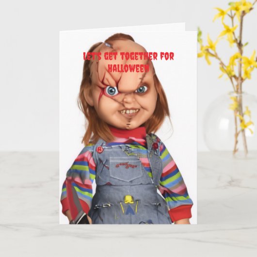 Let's get together for Halloween. カード (黄色い花)