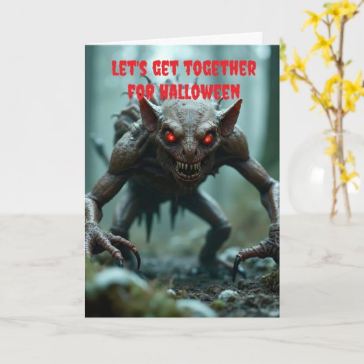 Let's get together for Halloween. カード (黄色い花)