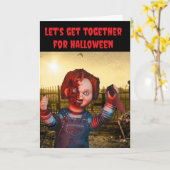 Let's get together for Halloween. カード (黄色い花)