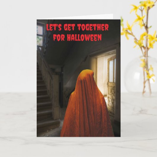 Let's get together for Halloween. カード (黄色い花)