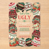 Let's Get Ugly Christmas Sweater Party  アクリル招待状 (正面)