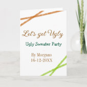 Let's get ugly Christmas ugly sweater Partyorange  カード (正面)