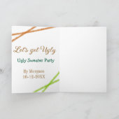 Let's get ugly Christmas ugly sweater Partyorange  カード (内部)