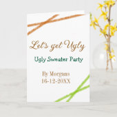 Let's get ugly Christmas ugly sweater Partyorange  カード (黄色い花)