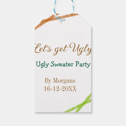 Let's get ugly Christmas ugly sweater Partyorange ギフトタグ (裏面)