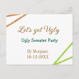 Let's get ugly Christmas ugly sweater Partyorange  シーズンポストカード