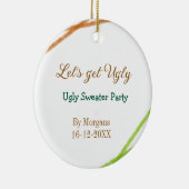 Let's get ugly Christmas ugly sweater Partyorange セラミックオーナメント (右)