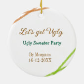 Let's get ugly Christmas ugly sweater Partyorange セラミックオーナメント (裏面)