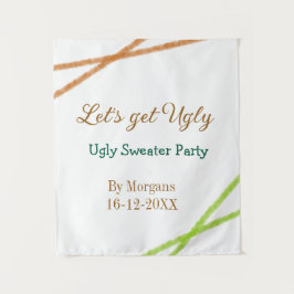 Let's get ugly Christmas ugly sweater Partyorange  タペストリー
