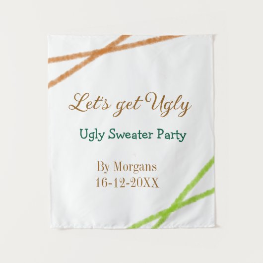 Let's get ugly Christmas ugly sweater Partyorange  タペストリー (正面)