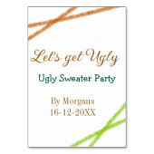 Let's get ugly Christmas ugly sweater Partyorange  テーブルナンバー (裏面)