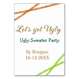 Let's get ugly Christmas ugly sweater Partyorange  テーブルナンバー