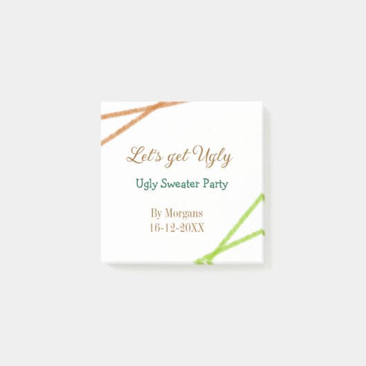 Let's get ugly Christmas ugly sweater Partyorange  ポストイット (正面)