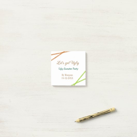 Let's get ugly Christmas ugly sweater Partyorange  ポストイット (デスク上)