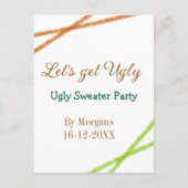 Let's get ugly Christmas ugly sweater Partyorange  ポストカード (正面)