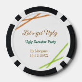 Let's get ugly Christmas ugly sweater Partyorange  ポーカーチップ (裏面)