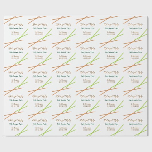 Let's get ugly Christmas ugly sweater Partyorange  ラッピングペーパー (フラット)