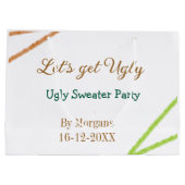 Let's get ugly Christmas ugly sweater Partyorange  ラージペーパーバッグ (裏面)