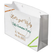 Let's get ugly Christmas ugly sweater Partyorange  ラージペーパーバッグ (裏面アングル)