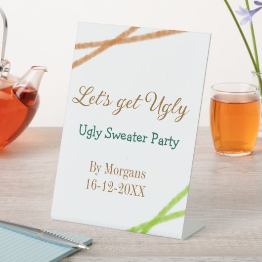 Let's get ugly Christmas ugly sweater Partyorange 台座サイン (インサイチュ)