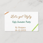 Let's get ugly Christmas ugly sweater Partyorange 名刺 (裏面)