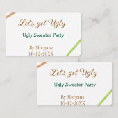Let's get ugly Christmas ugly sweater Partyorange 名刺 (正面/裏面)