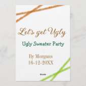 Let's get ugly Christmas ugly sweater Partyorange  招待状 (裏面)
