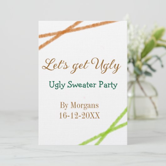 Let's get ugly Christmas ugly sweater Partyorange  招待状 (スタンド正面)