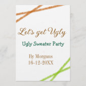 Let's get ugly Christmas ugly sweater Partyorange  招待状 (正面)