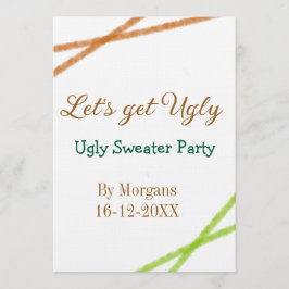 Let's get ugly Christmas ugly sweater Partyorange  招待状