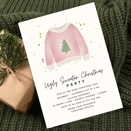 Let's get Ugly Fun Ugly Sweater Christmas Party 招待状