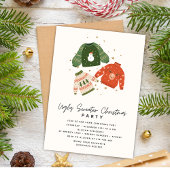 Let's get Ugly Modern Ugly Sweater Christmas Party 招待状