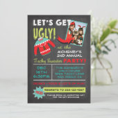 Let's Get Ugly Sweater Christmas Party 黒板 招待状 (スタンド正面)