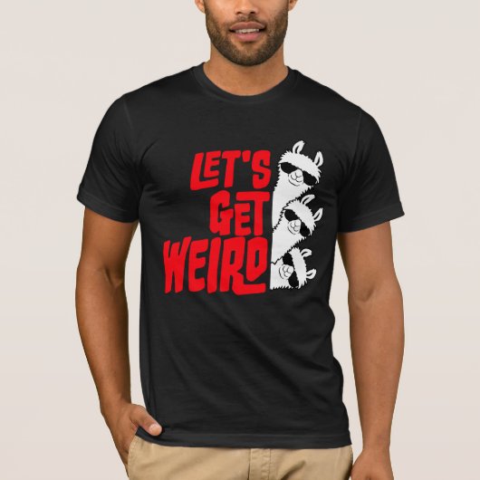 Let's Get Weird 3 Llama Team Friends Sunglasses Tシャツ (正面)